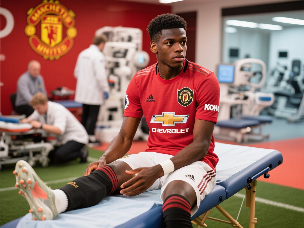 曼联宣布：阿玛德脚踝受伤，预计将缺阵数周